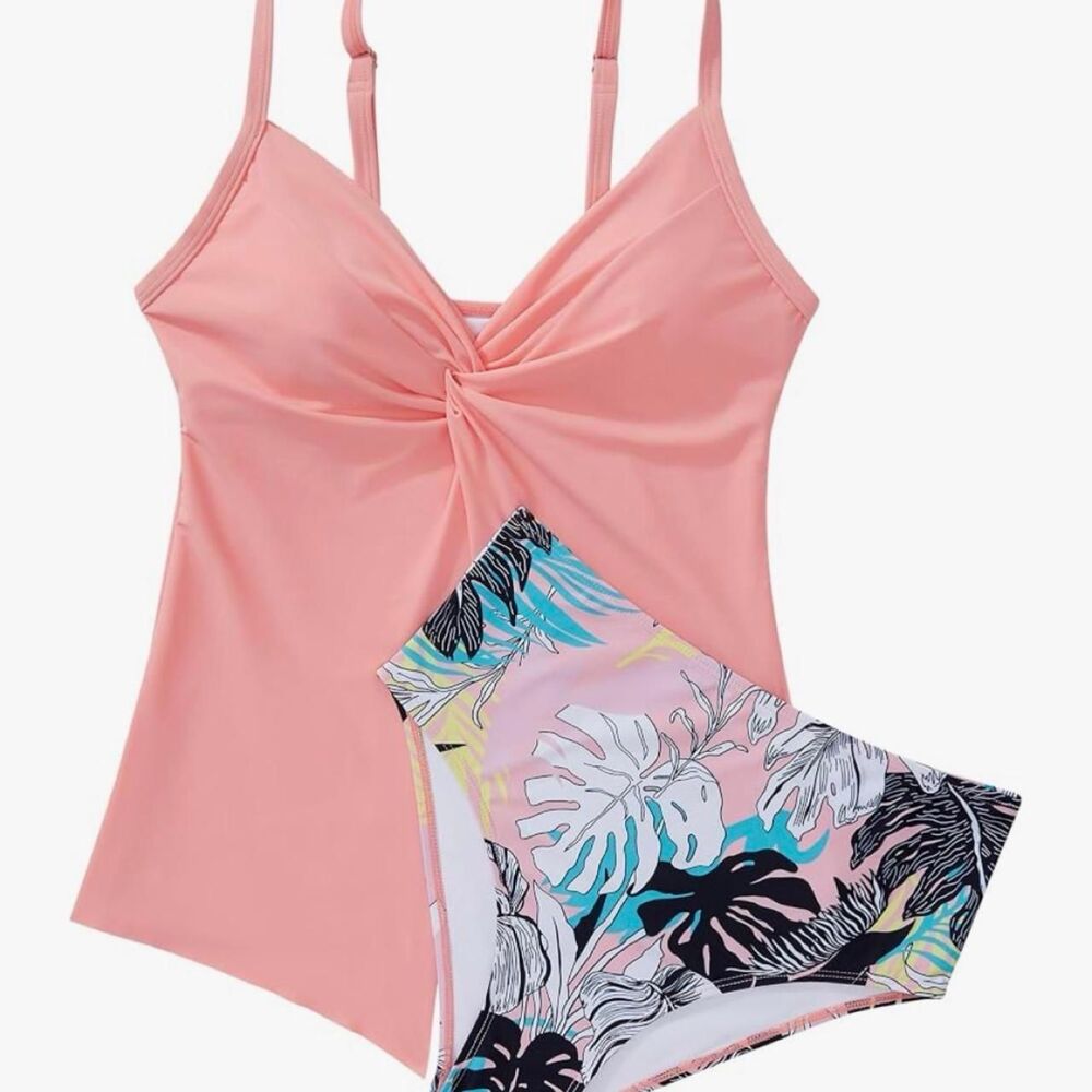 Unbranded Women's Pink and Orange Bikinis-and-tankini-sets